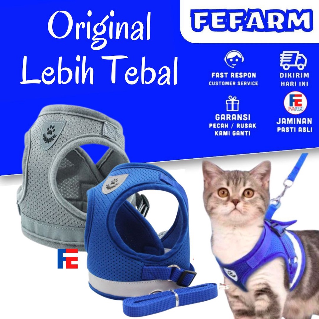 ROMPI KUCING TALI HARNESS ANJING HARNESS KUCING TALI TUNTUN KUCING ROMPI ANJING FEFARM