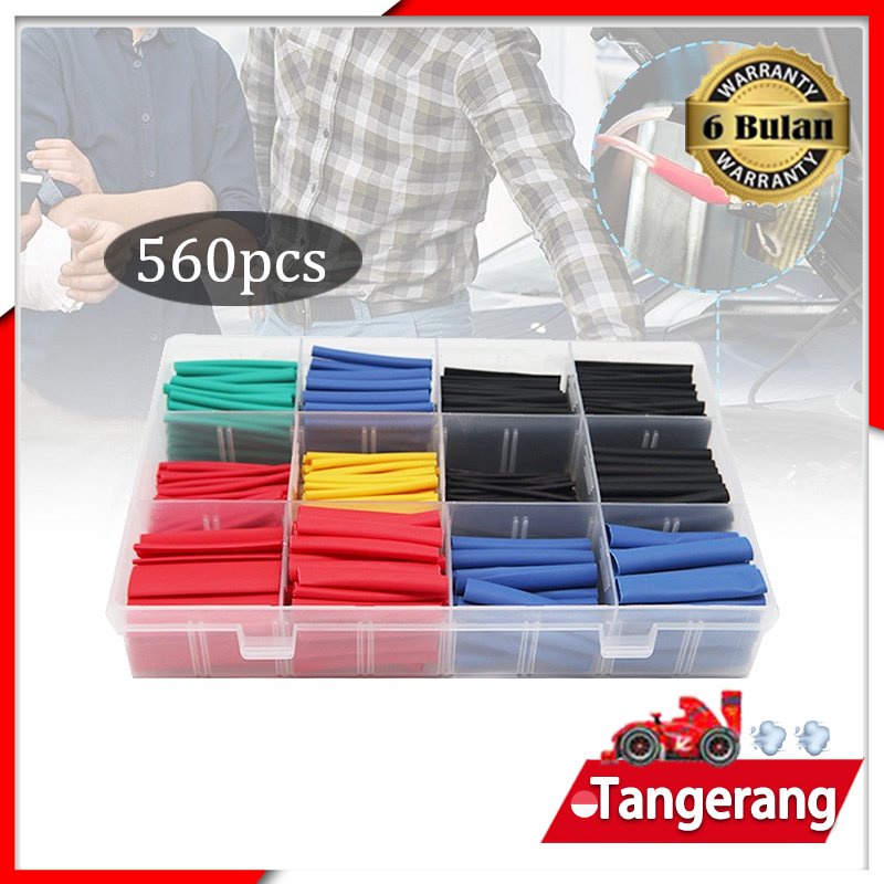 560pcs Isolasi Bakar Kabel / Heat Shrink Kabel / Shrink Tube/ Selongsongbakar