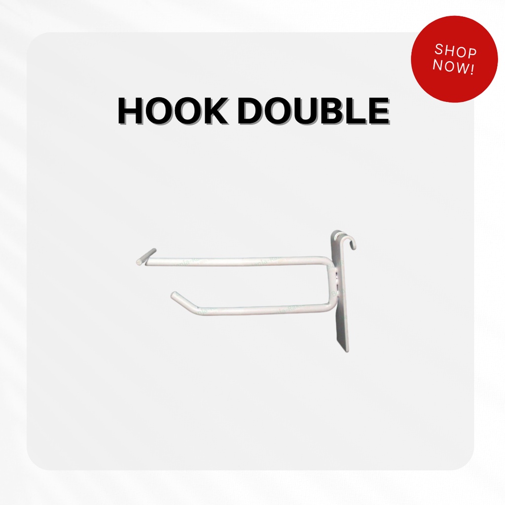 HOOK RAK BESI/ HOOK DOUBLE MURAH (10/20/30cm)/ GANTUNGAN RAK BESI/ RAK MINIMARKRT/ RAK TOKO