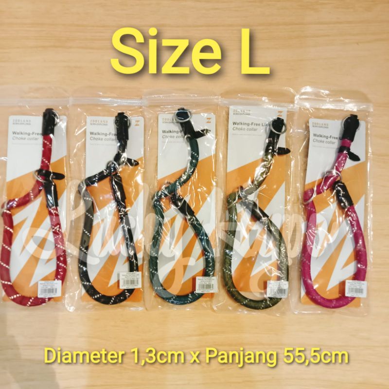 Kalung Leher Anjing Zooland Walking Free Choke Collar L