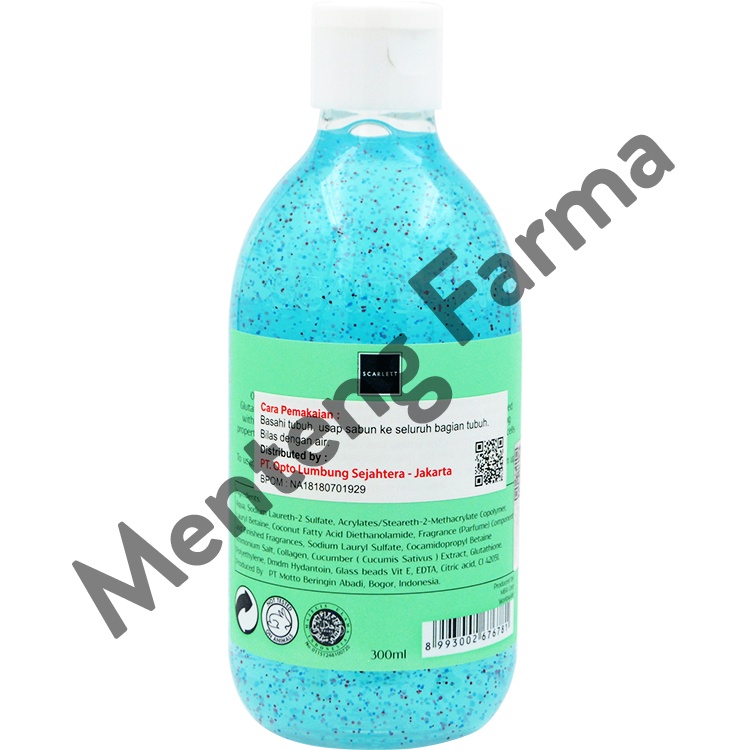 Scarlett Whitening Shower Scrub Cucumber 300 ML - Sabun Mandi Dengan Buliran Scrub