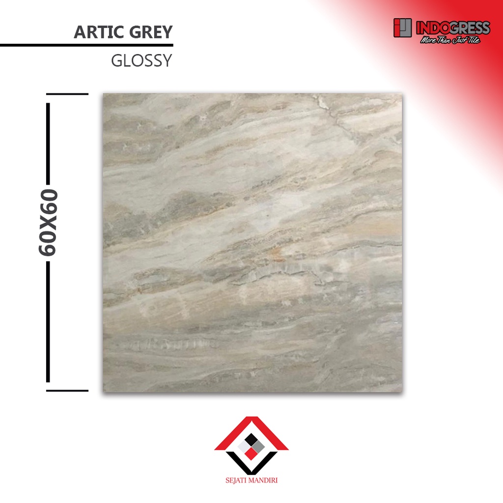 Granite 60×60 - Motif Marmer - Indogres Artic Grey