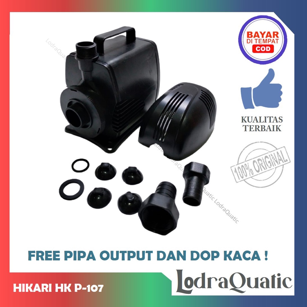 PROMO MURAH HIKARI HK-P 107 POMPA KOLAM IKAN HIKARI HK-P 107 NAIK 5 METER POMPA 5200 LITER PER JAM POMPA AIR HIDROPONIK POMPA KOLAM KECIL POMPA AQUARIUM BESAR FILTER AQUARIUM FILTER KOLAM IKAN KOI FILTER POMPA AIR LAUT MARINE