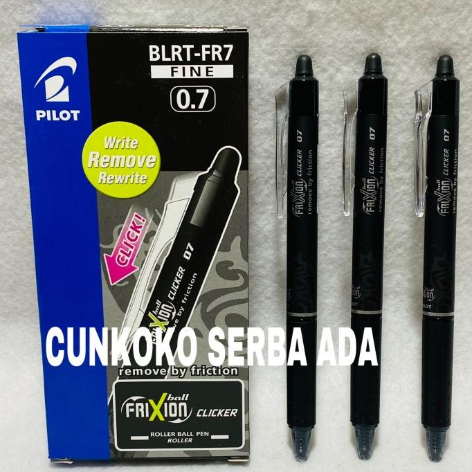 

PULPEN PILOT FRIXION CLICKER BLRT-FR7 0.7 MM HITAM / 1 BOX ISI 12 PCS