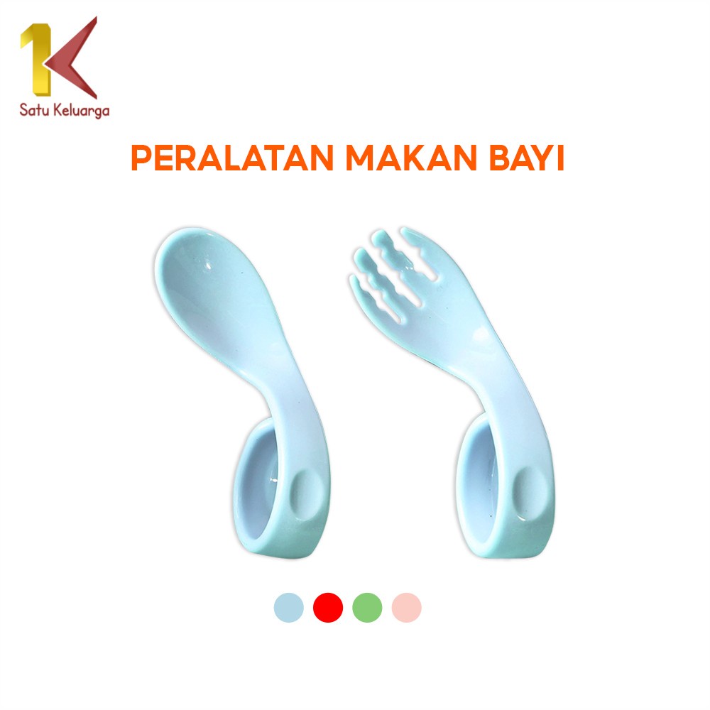 Satu Keluarga Peralatan Makan Bayi Set Sendok Garpu Anak C705 Alat Makan Baby Training Belajar Makan