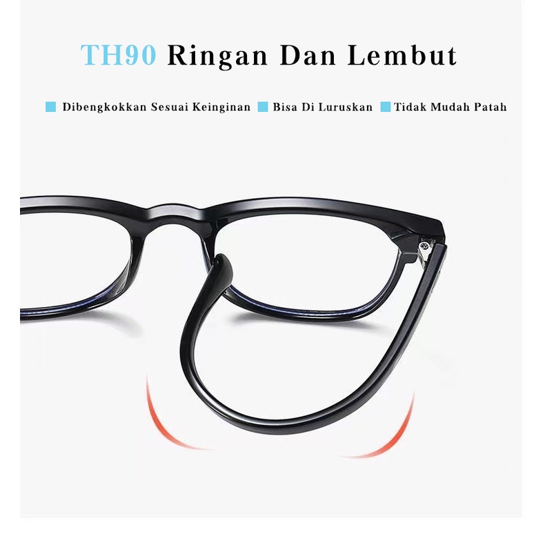 Kacamata Wanita Kacamata Korea Anti Radiasi Wanita Fashion Retro Bentuk Kotak Eyeglasses