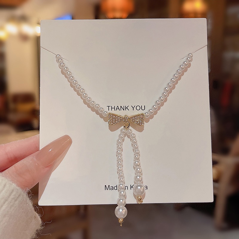 Kalung Choker Aksen Mutiara Untuk Wanita