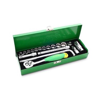 TEKIRO SC-SE0594 3/8&quot; DR. SOCKET SET 12 PT 6 - 22 MM (SM) 18 PCS