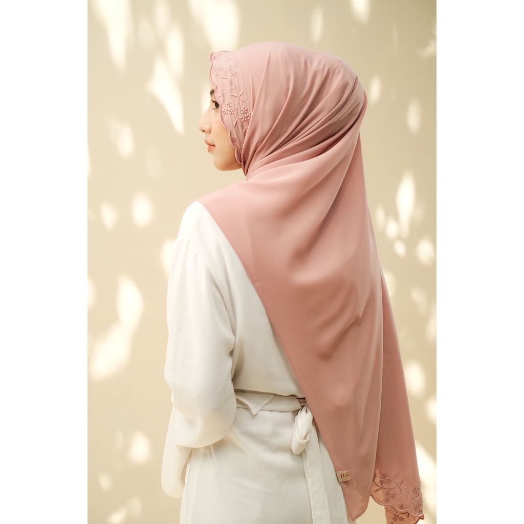 RATU Embroidery HIjab Shawl - Hanna - Dusty Rose