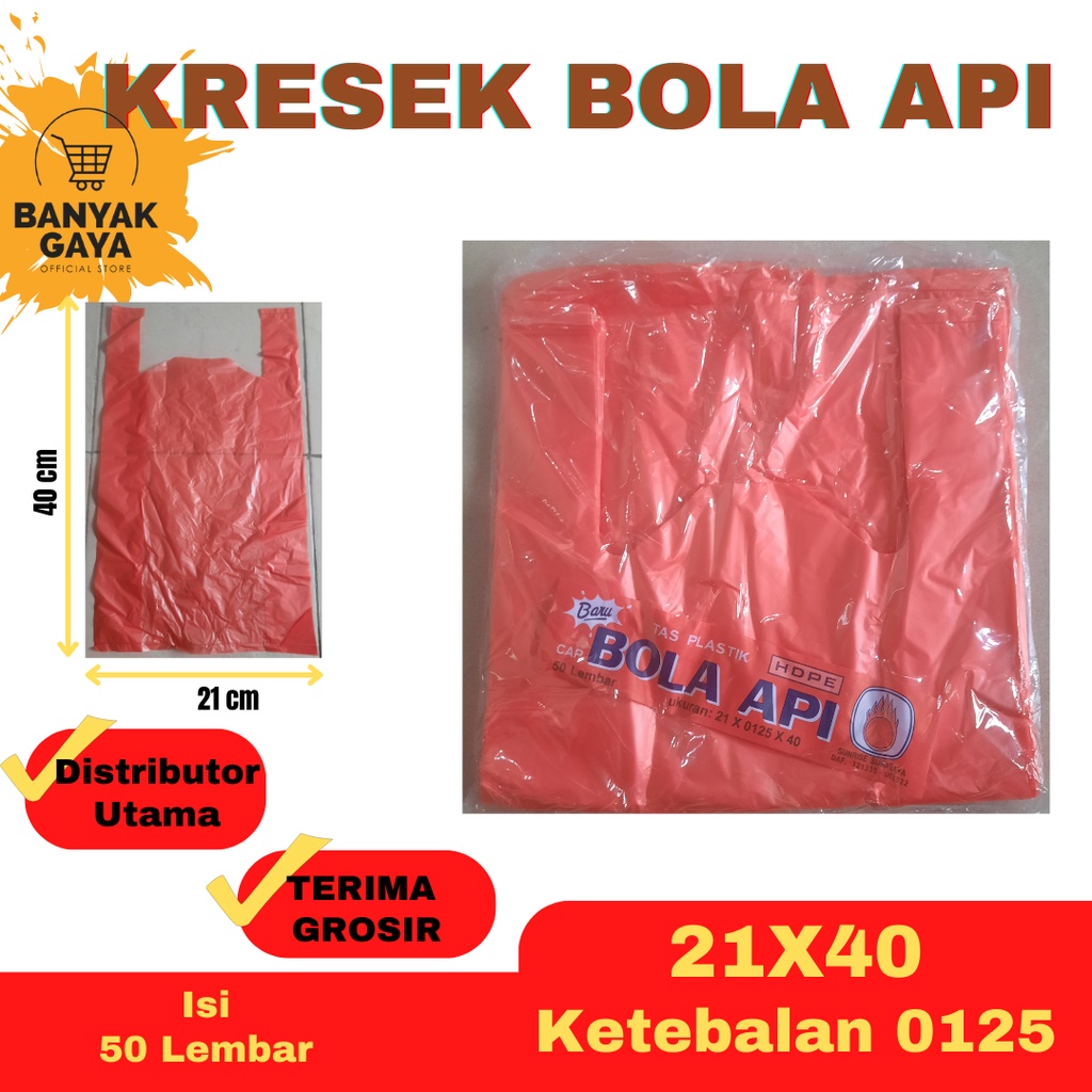 Kantong Kresek Kantong Plastik Bola Api Tas Plastik HDPE 21 X 40