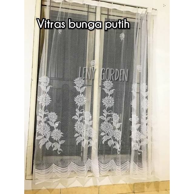 ❤ LENYS ❤ Vitras motif matahari/vitrase bunga matahari/dalaman gorden jaring/tirai putih/vitrage