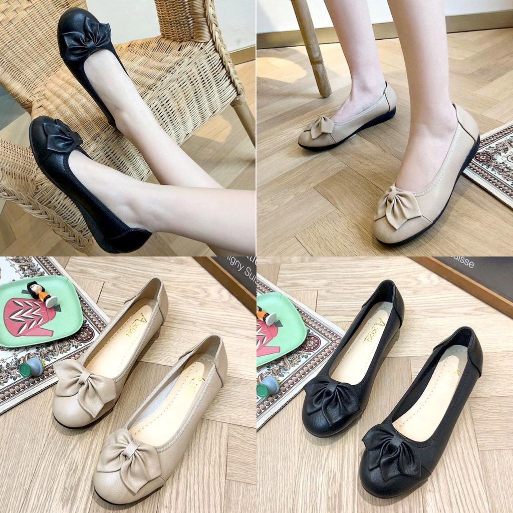 Sepatu Wanita Slip On 030010 Sepatu Import Bow Ballerina.