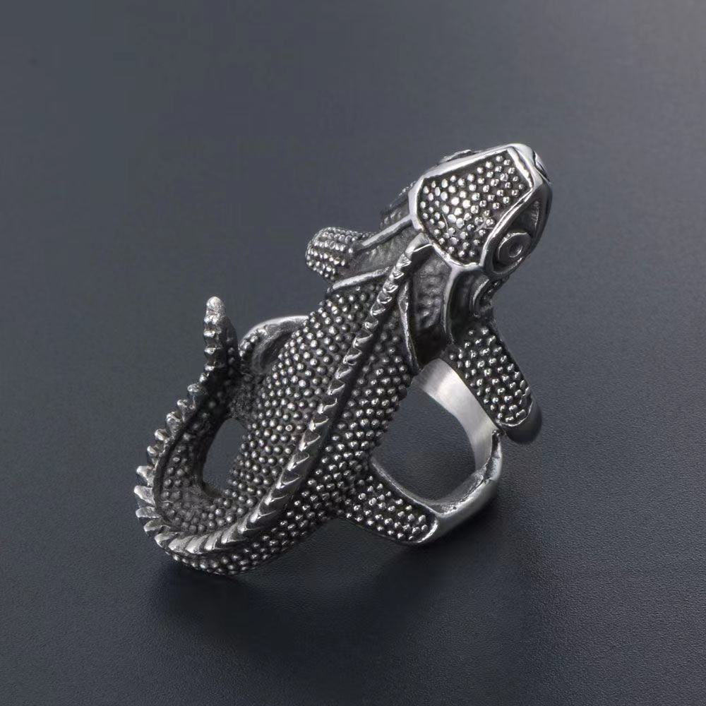 Cincin Bahan alloy Gaya retro punk Hip-Hop Untuk Pria