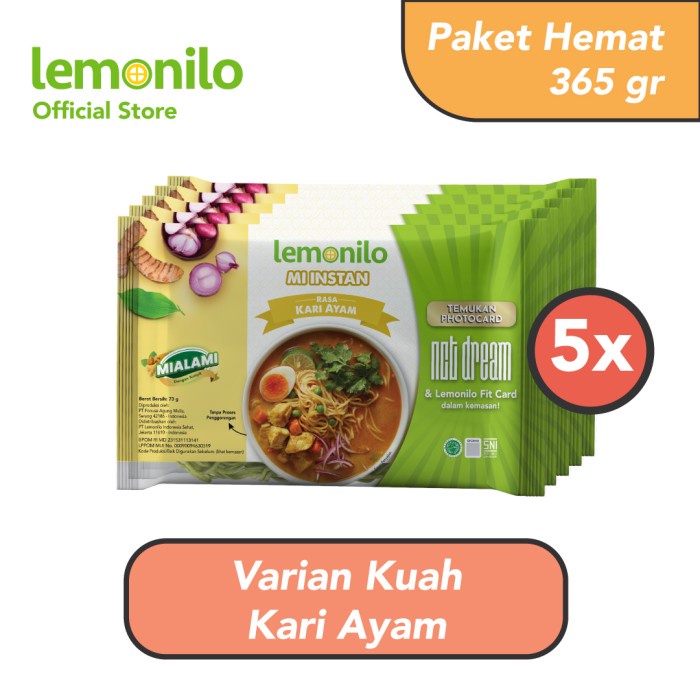 

PROMO 5 Pcs Lemonilo x NCT DREAM Mie Instan Kuah Kari Ayam 73g