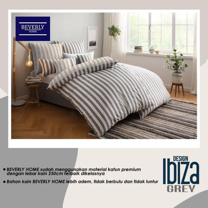 Sprei Homemade Bahan Katun CVC Premium Motif Ibiza Grey dari BEVERLY