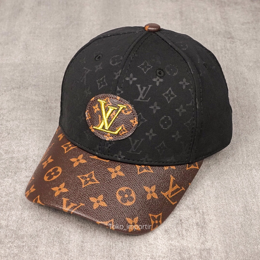 Topi LV Monogram Baseball Pria Import Mirror Original