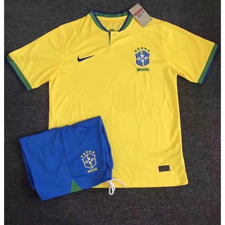 Jual JERSEY BAJU BOLA 1STEL BRAZIL HOME WC 2022 GO | Shopee Indonesia