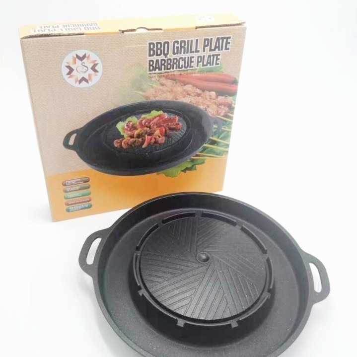 Panggangan BBQ Grill Plate panci shabu 2in 1 bulgogi