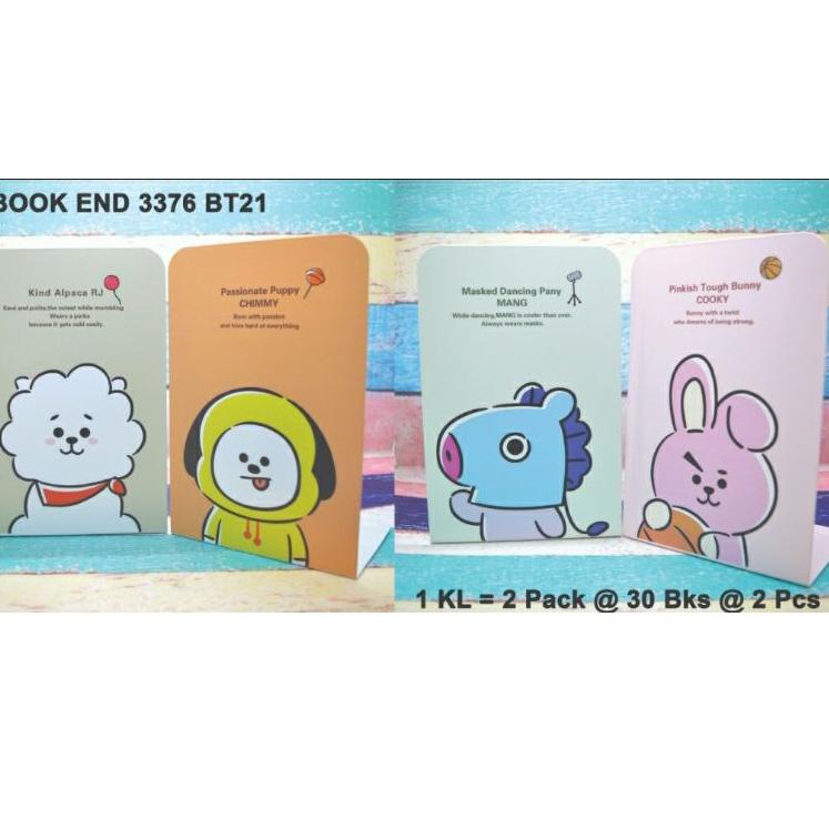 

KWT Book Stand / Penyangga Buku Sandaran Buku BT21 Bahan Besi dapat 2 pcs Bts ₪ 40
