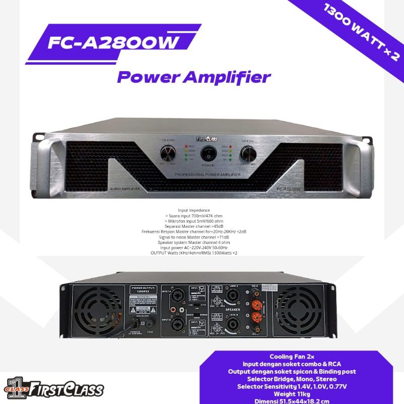 Jual Power Amplifier Firstclass FCA W 2800 FC W2800 Power super
