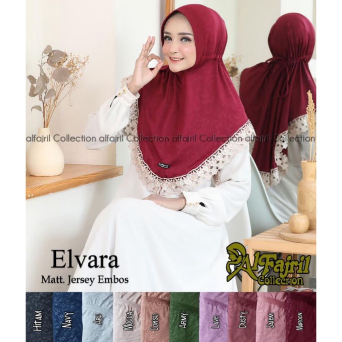 Jilbab Hijab Instan Renda Tali Belakang Pet Antem Jersey Embos Ori Al Fajril Collection