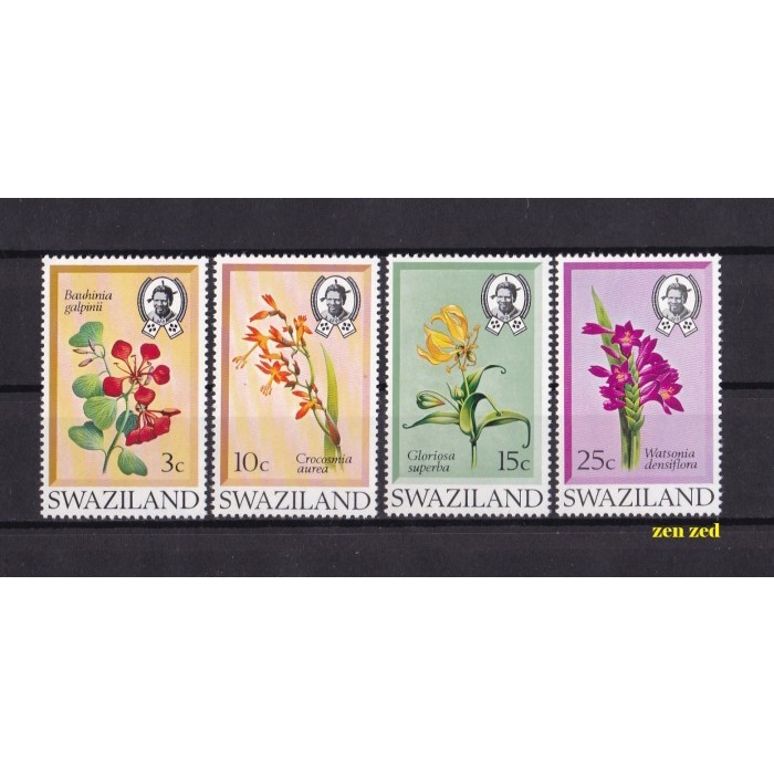 

0643 Perangko Swaziland 1971 Flowers 4v Mnh