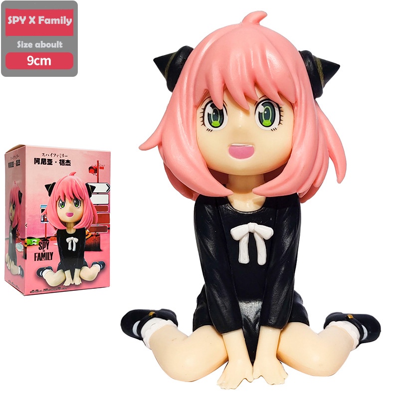 Mainan Action Figure Anime Anya Lovely Girl SPY X Family Anya Posisi Duduk Bahan PVC Ukuran 9cm Untuk Anak