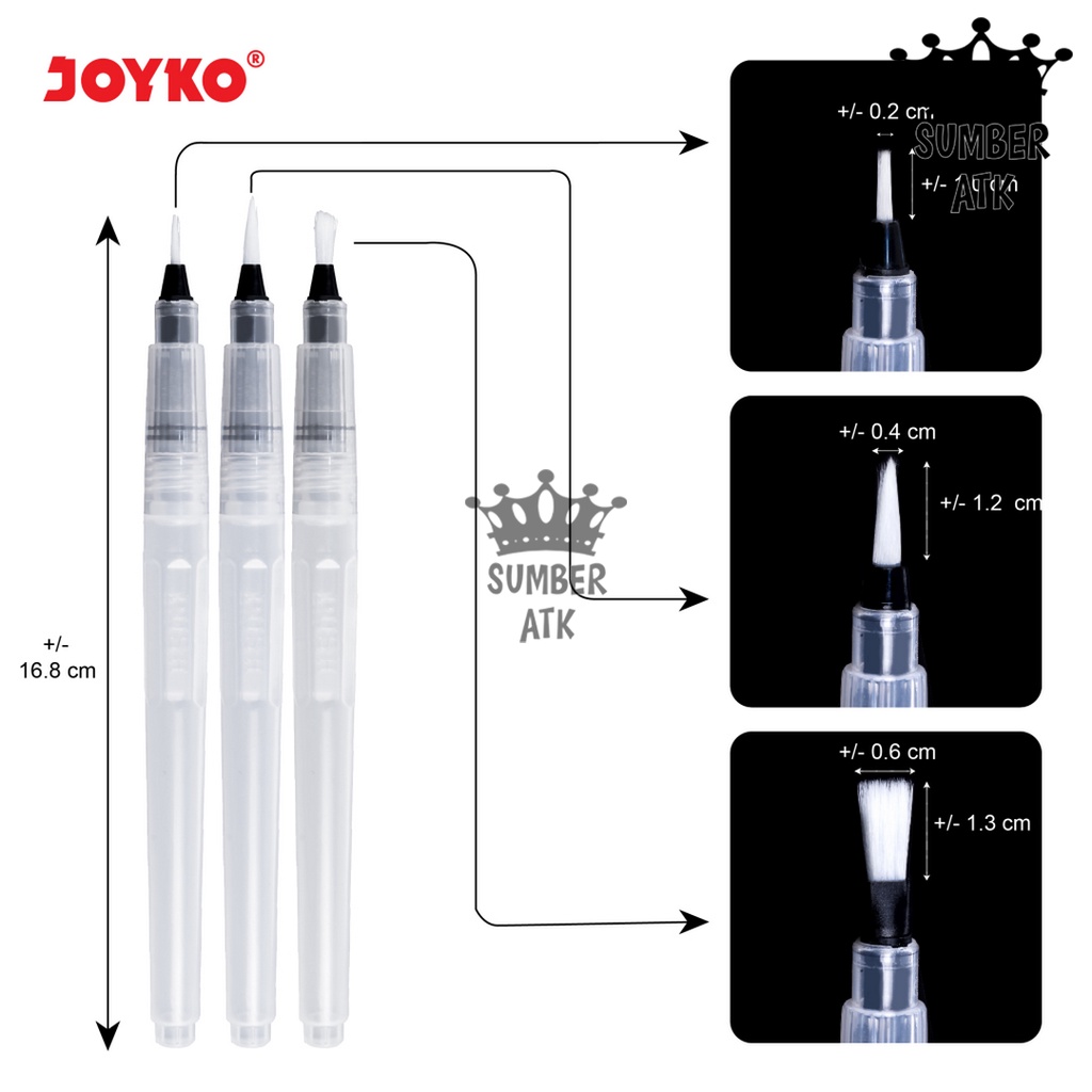

Brush Set Alat Lukis Kuas Cat Air Minyak Acrylic Joyko BRS-11 RB9