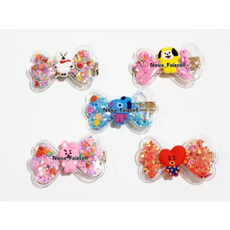 Jepit Rambut Anak B.T.S. Glitter Pita Premium