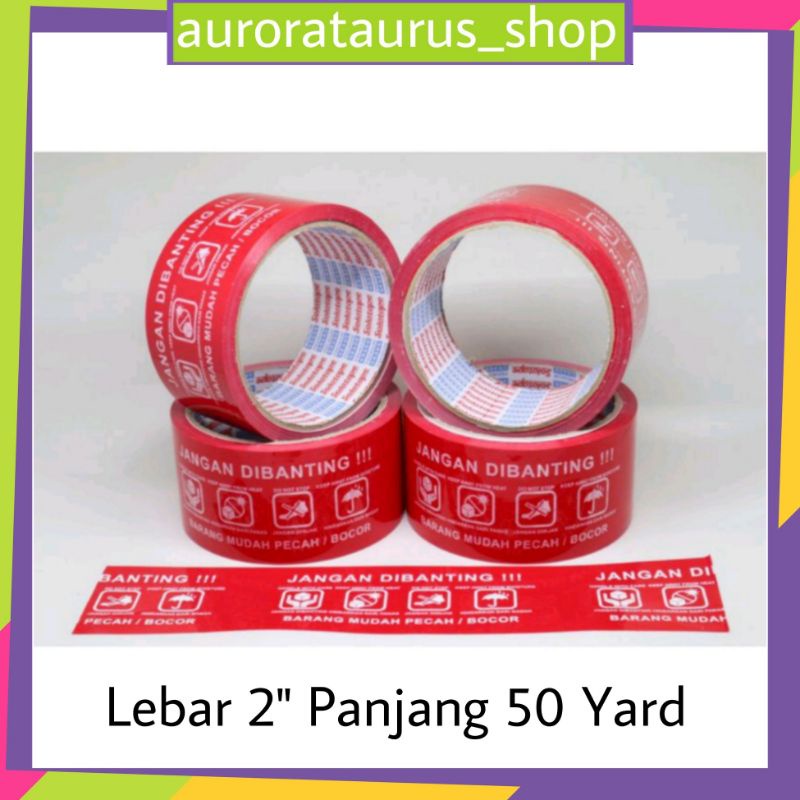 

Lakban Fragile Merah / Isolasi Merah Fragile 2inchi x 50yard