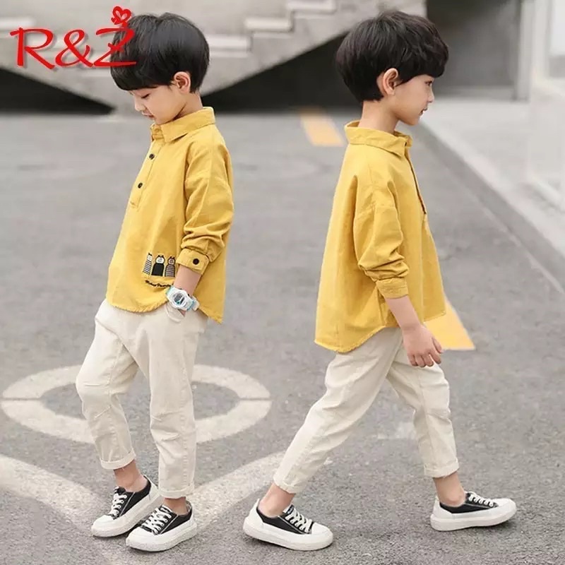 SALE 12.12 Baju Setelan Anak Kemeja KUGO 2-6 tahun Enziokids Baju Berkualitas