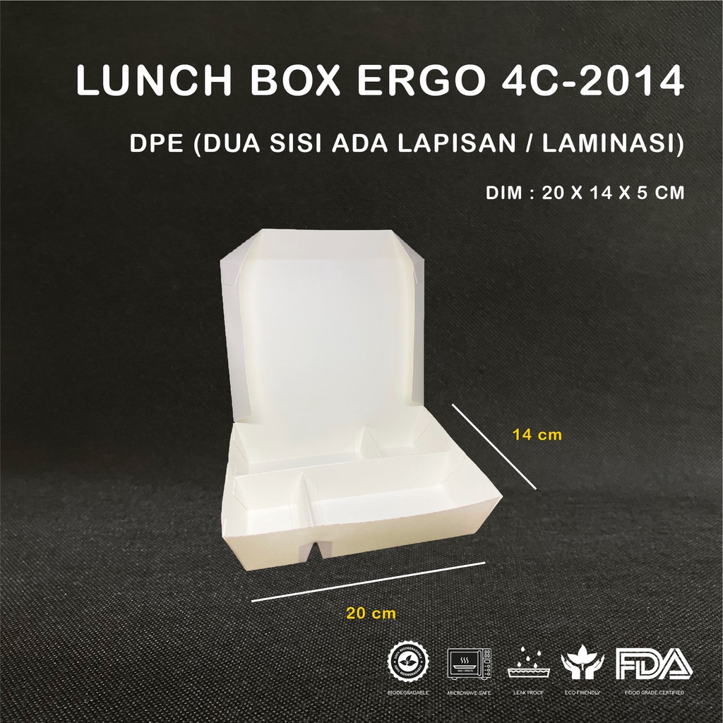 Lunch Box Ergopak Sekat 4 / Lunch Box Sekat 4 / Paper Lunch Box