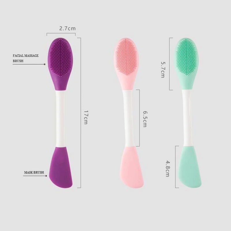 Kuas masker silikon 2 in 1 face brush pembersih sikat komedo