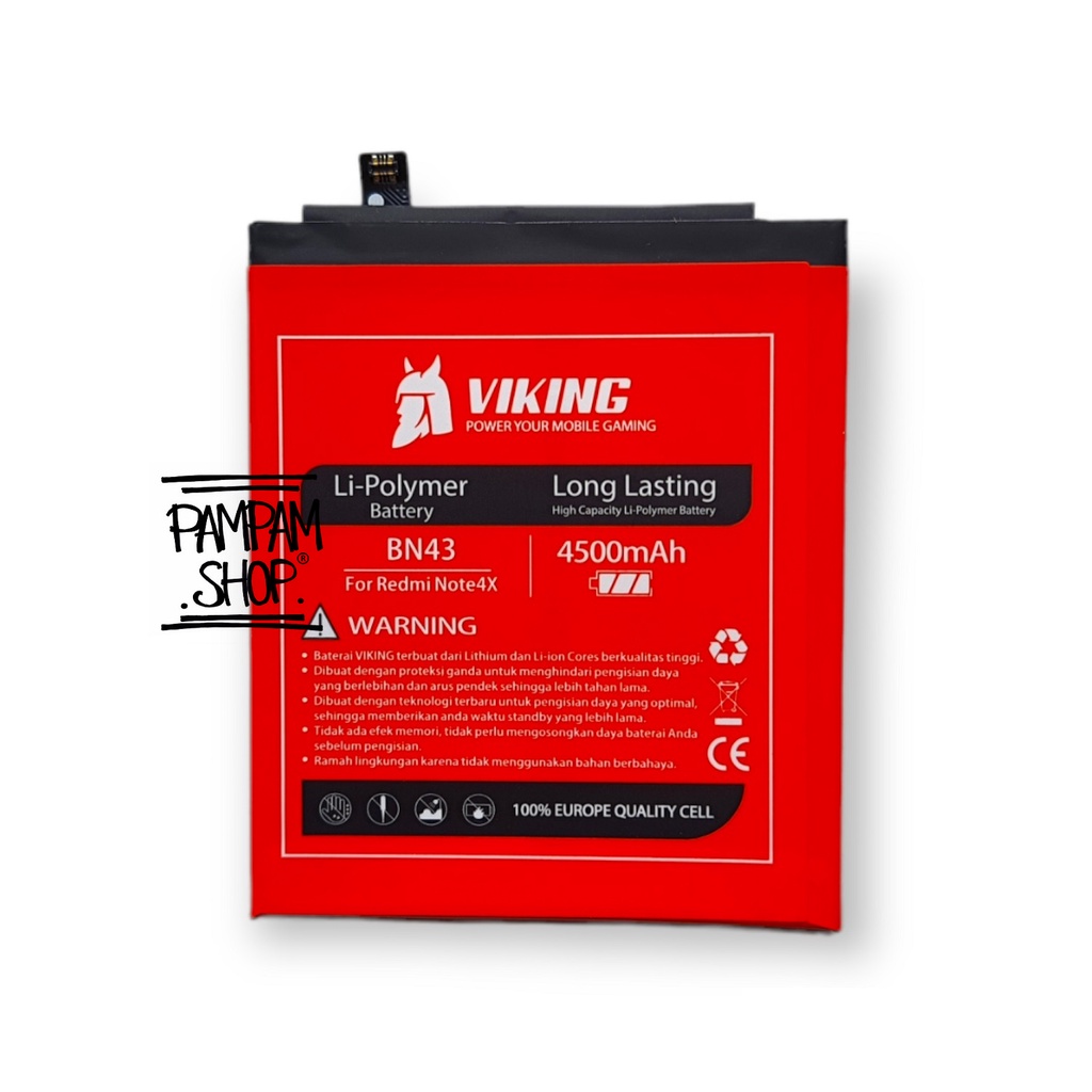 Baterai VIKING Double Power Original XiaoMi Redmi Note 4 4X BN43 Snapdragon Batre Batrai Battery Ori Snap Dragon