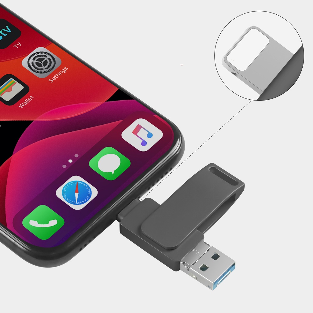 SAMSUNG 3 in 1 flash drive U disk Untuk iPhone 11 13 14 android / Laptop 1TB