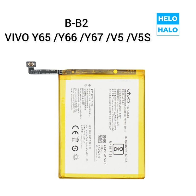 Battery Vivo Y65/Y66/Y67/V5/V5s (B-B2) / S1 (B-H0) / S1 Pro (B-K3) / Y12 (B-G7) /Y15S/Y01(B-S7)/ Y20