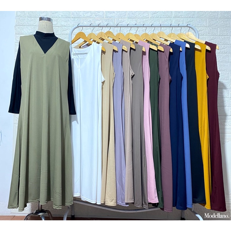 YUBIN OVERALL POLOS DRESS KOREAN LOOK MAYUNG MUSLIM JUMBO XXL BIGSIZE MURAH