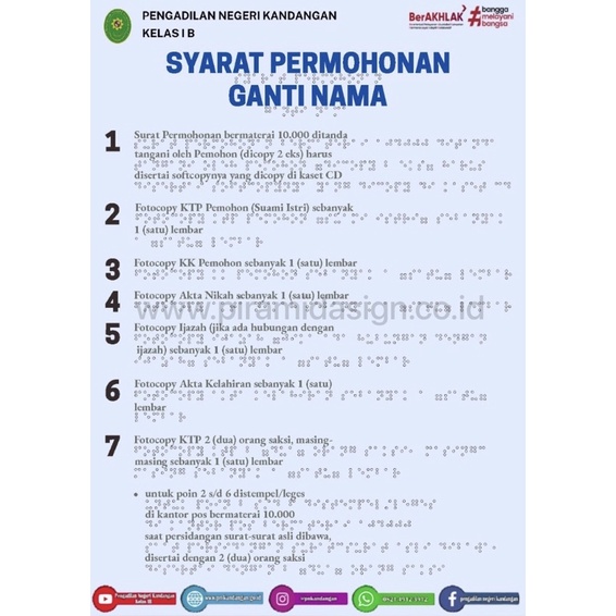 

Brosur Braille Syarat Permohonan Print Sticker
