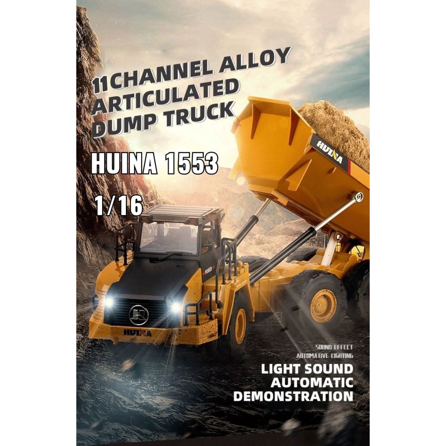 Huina 1553 1:16 RC Truk RC Ekskavator Caterpillar Mainan Traktor Murah