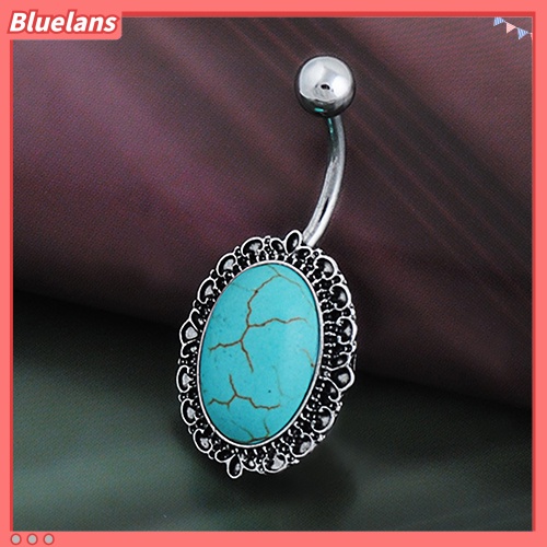 Bluelans Bohemia Turquoise Pendant Body Piercing Belly Button Navel Ring Barbell Jewelry