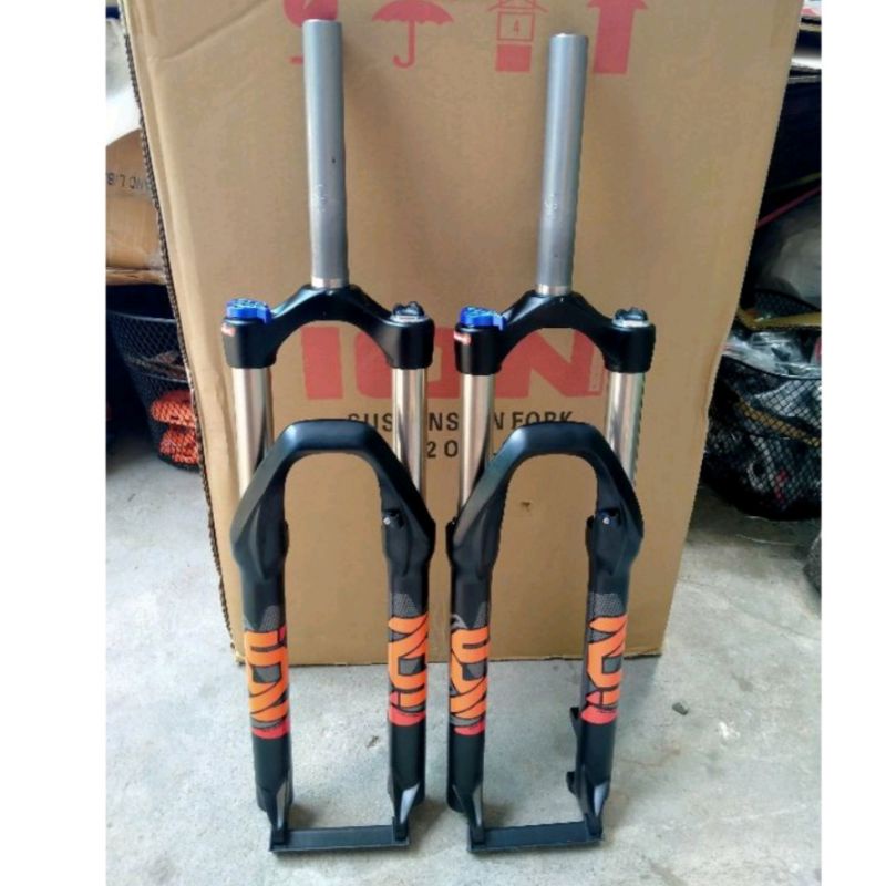 Fork sepeda Ion H1 27,5 coil lock T120 preload oversize non taper QR discbrake