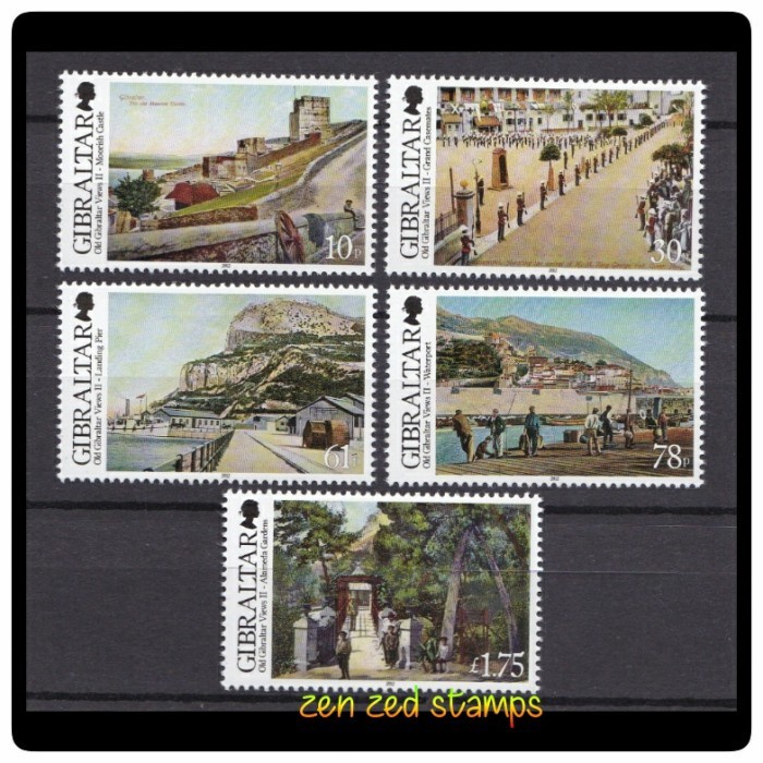 

0465 Perangko Gibraltar 2012 Old Views of Gibraltar 5v Mnh