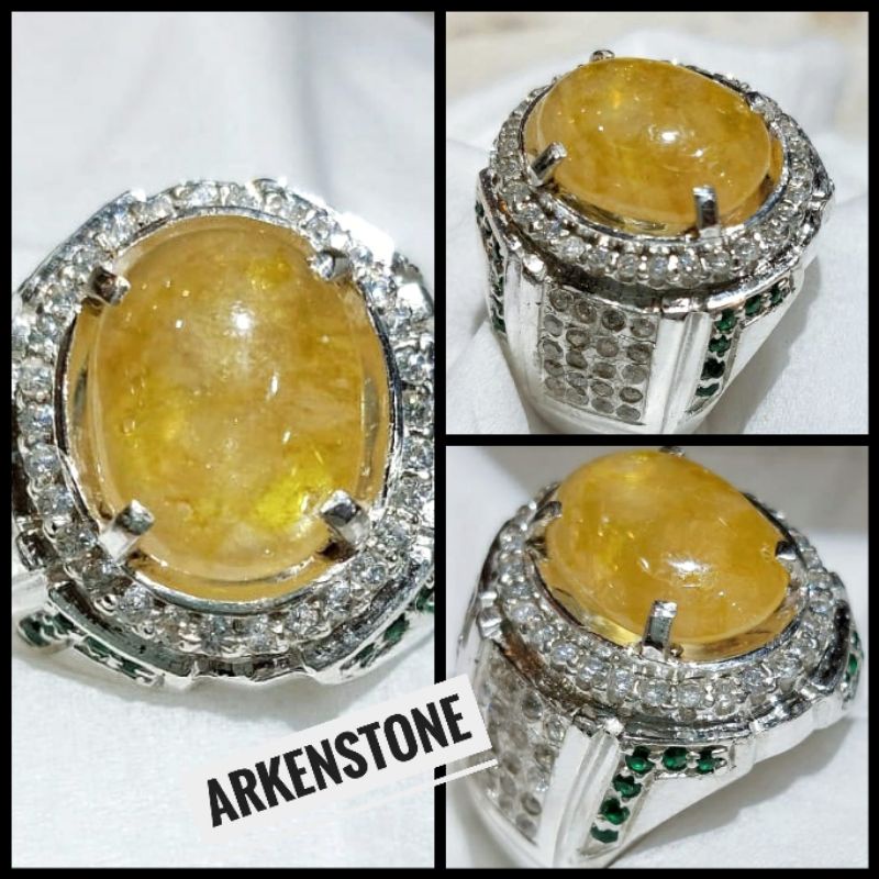 CINCIN BATU PERMATA YELLOW SAFIR TANZANIA (HIGH QUALITY)
