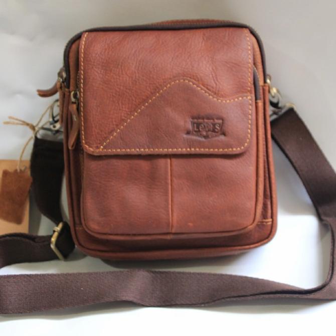 tas pria import kulit sapi asli/tas selempang pria kulit asli