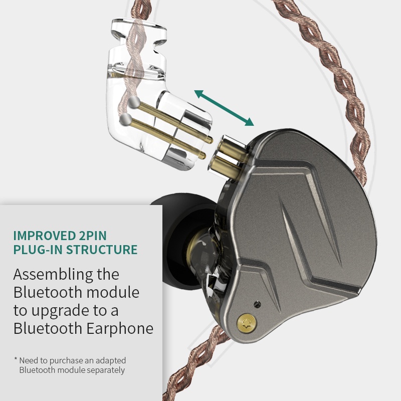 KZ ZSN Pro Metal In  Ear Earphone with Mic - Garansi Resmi