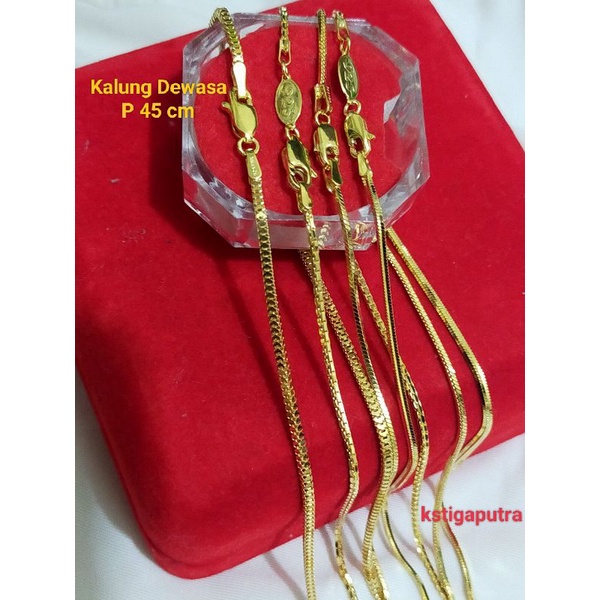 Kalung Dewasa Perak 925 Lapis Emas 24 K