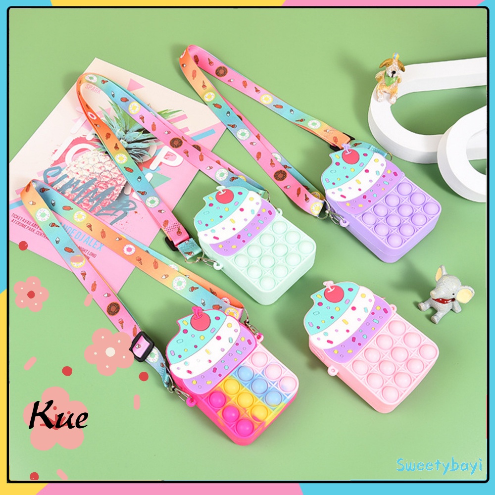 SweetyBayi Tas anak pop it jelly Tas pop it Selempang bag Dompet anak kue Pop it lucu