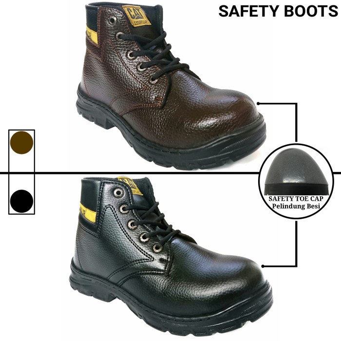 Boots Sepatu Safety Boots Caterpillar - Sepatu Boots Safety Kerja Lapangan