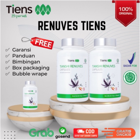 RENUVES TIENS ORI SEGEL 150 CAPSULES SUPLEMEN MATA MINUS PEMUTIH BADAN INSOMNIA SUSAH TIDUR PEMBERSI