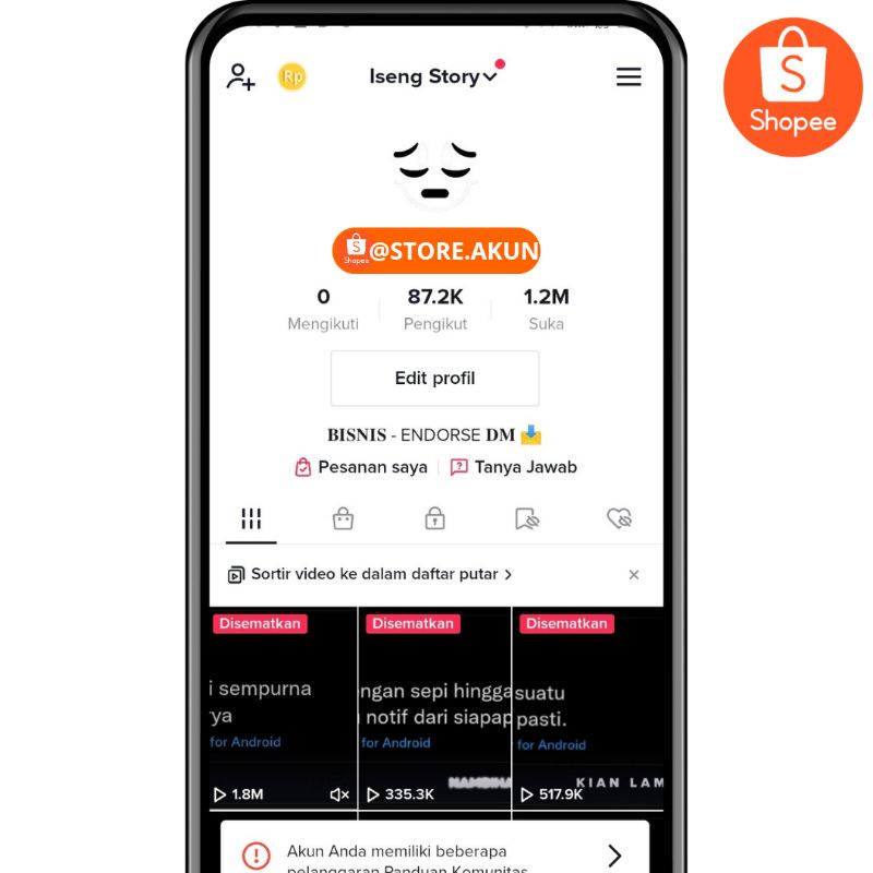 AKUN TIKTOK 87K FOLLOWERS